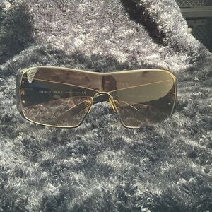 Burberry Gold and Brown Sunglasses